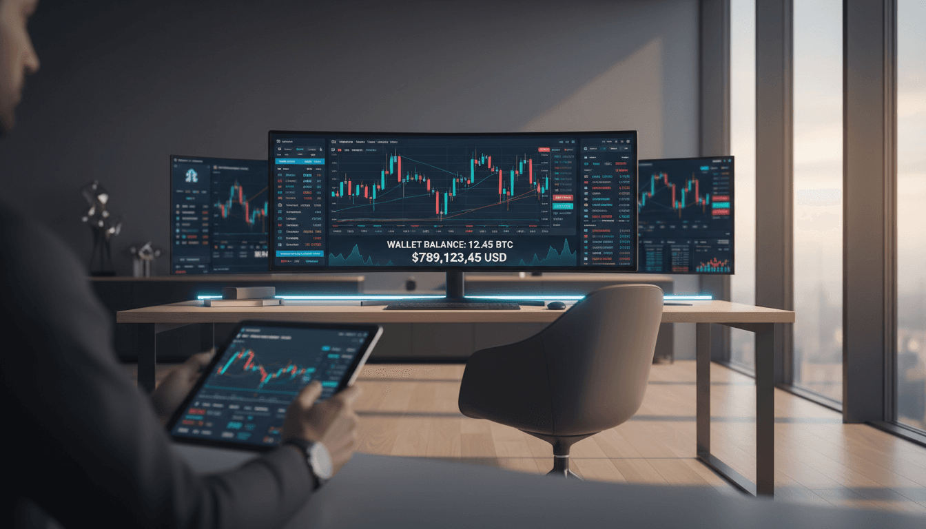 Cryptocurrency staking dashboard on computer monitor