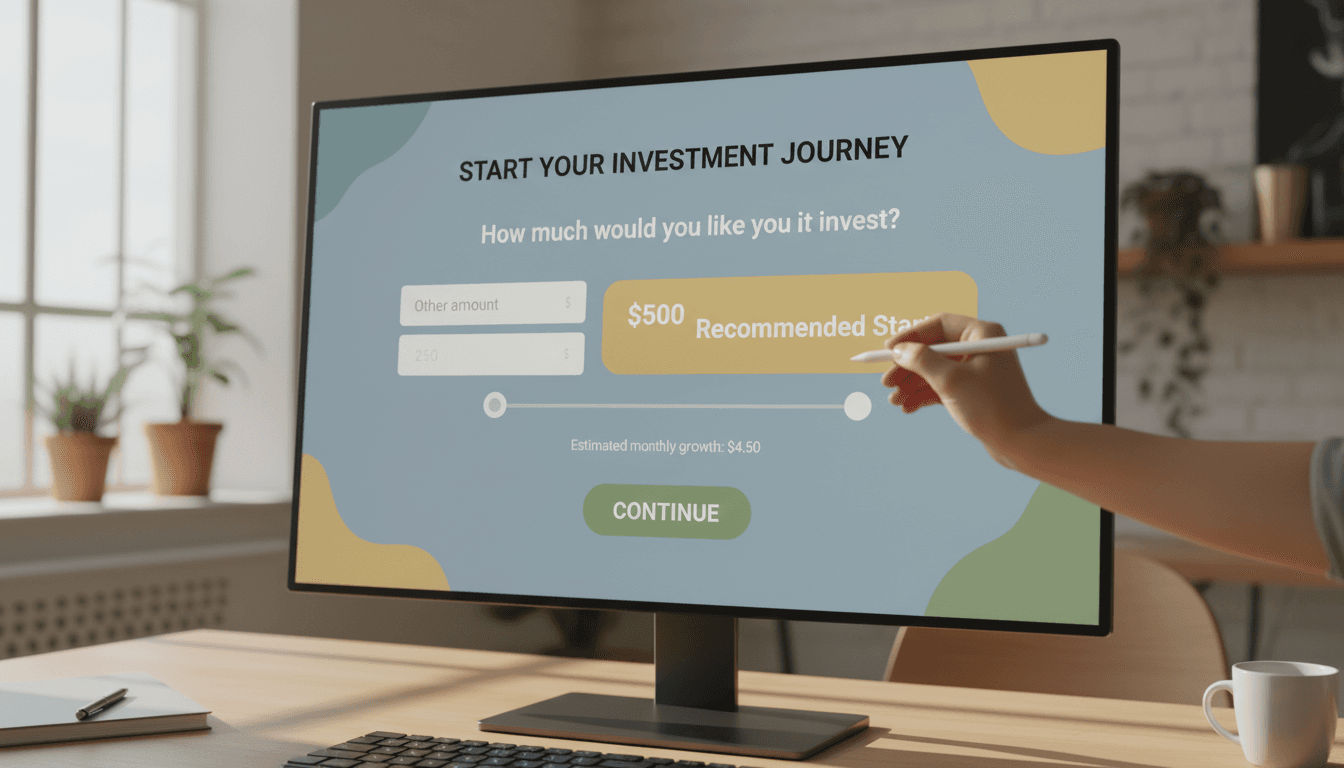 Low minimum investment entry screen