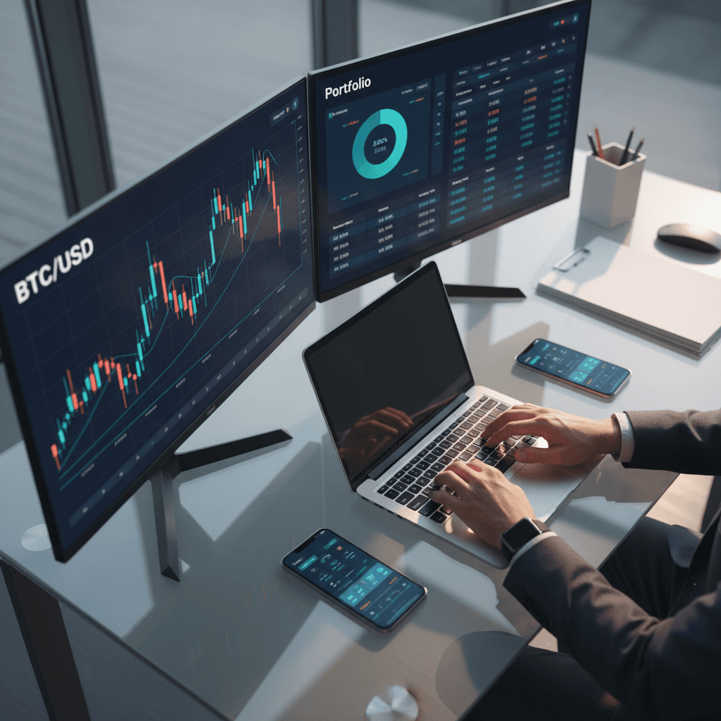 Cryptocurrency staking dashboard showing portfolio growth and performance metrics